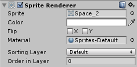 spriteRenderer component screenshot