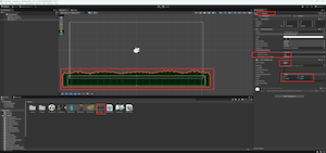 Спрайт земли в Unity с Box Collider и Order in Layer
