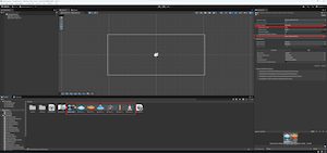 Интерфейс Unity с импортированными и нарезанными спрайтами