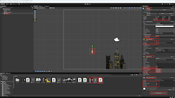 Missile object with collider, Rigidbody2D, and MissileMove script