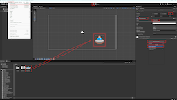 Selected spaceship GameObject and its components in the Inspector